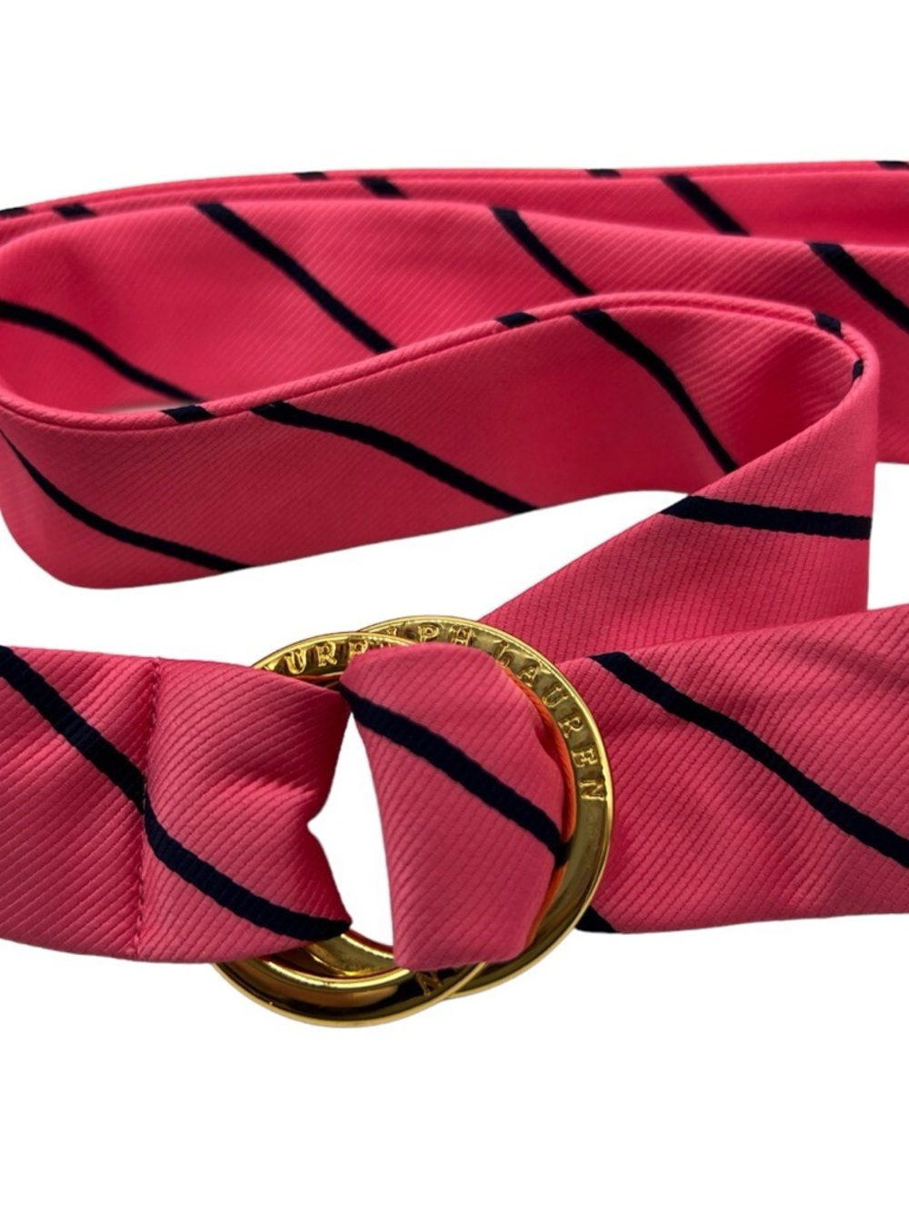 Lauren Ralph Lauren Pink Stripe Tie Belt